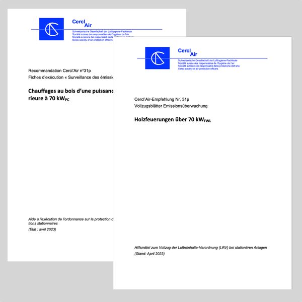 Aktualisiertes Vollzugsblatt Emissionsüberwachung: Cercl’Air-Empfehlung Nr. 31p